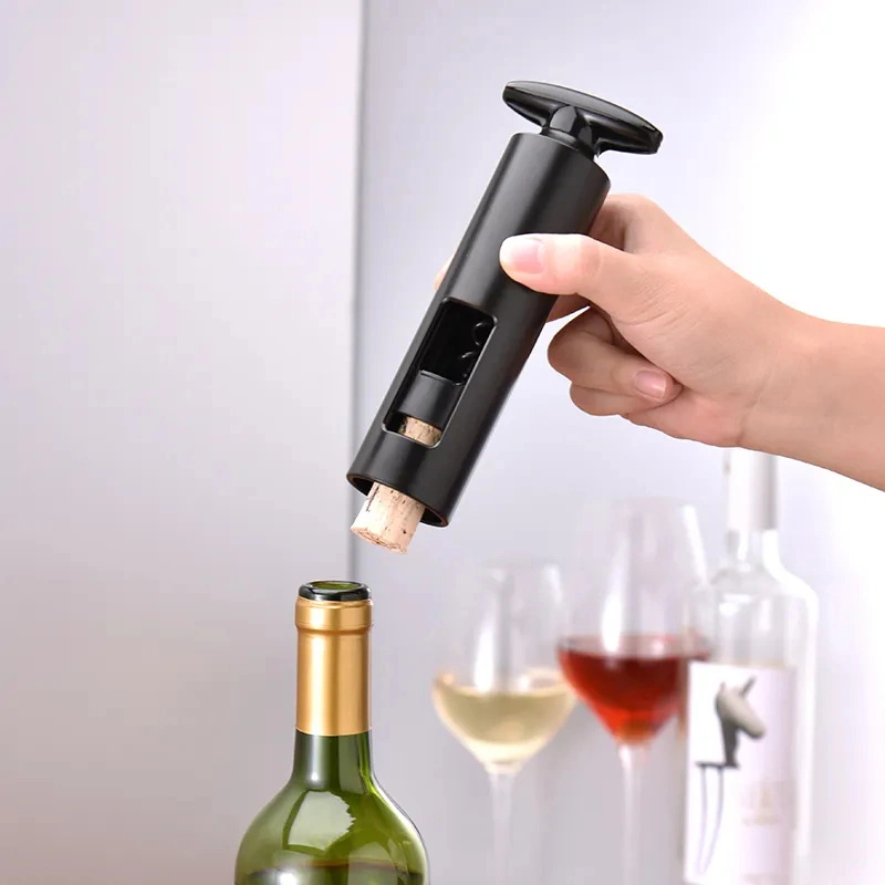 Promotional Gift Manual Bottle Opener Vacuum Stopper Wine Corkscrew Set with Foil Cutter Bar Tools Barware