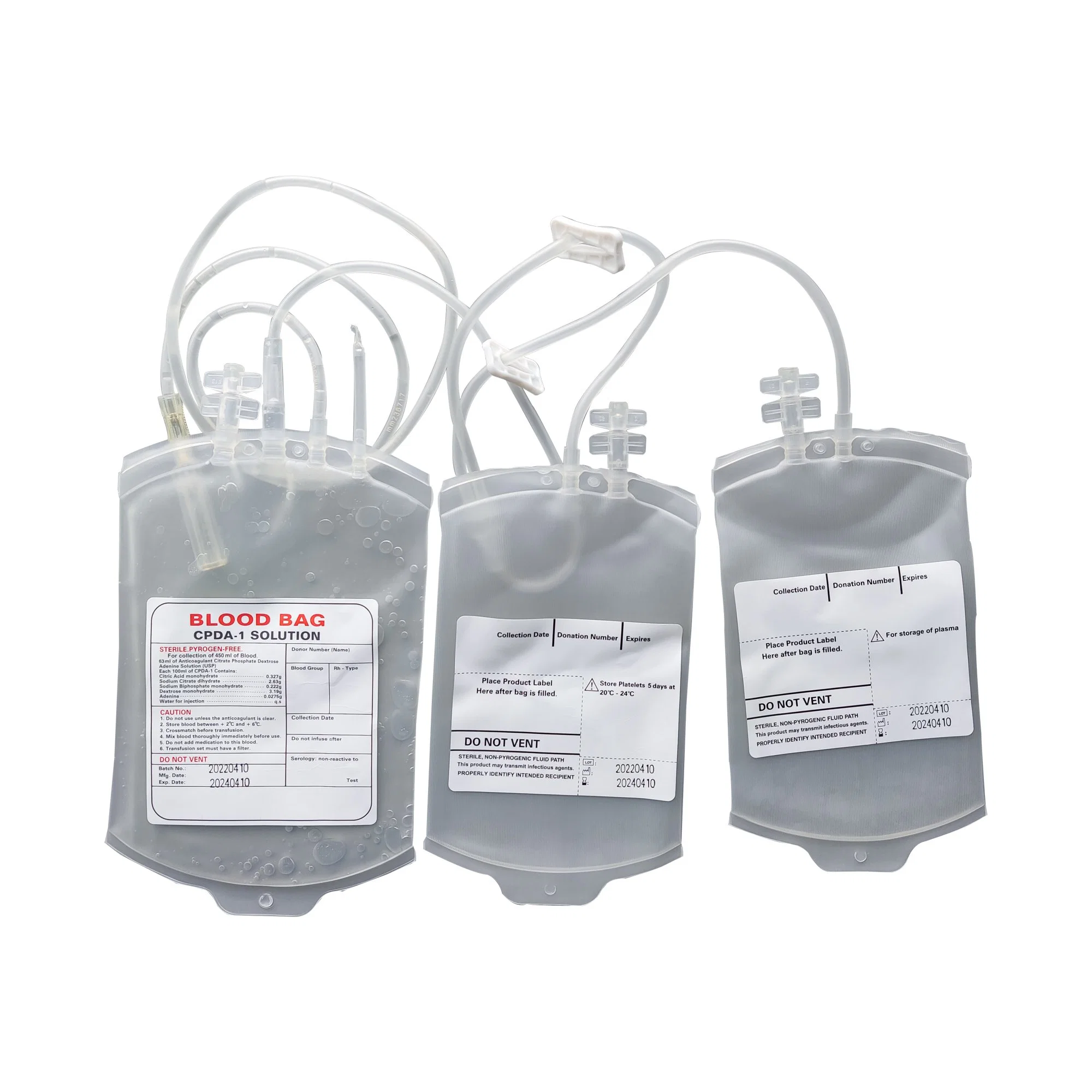 Medical Consumables Disposable Sterile Blood Bag Single/Double/Triple/Quadruple Blood Collection Bag