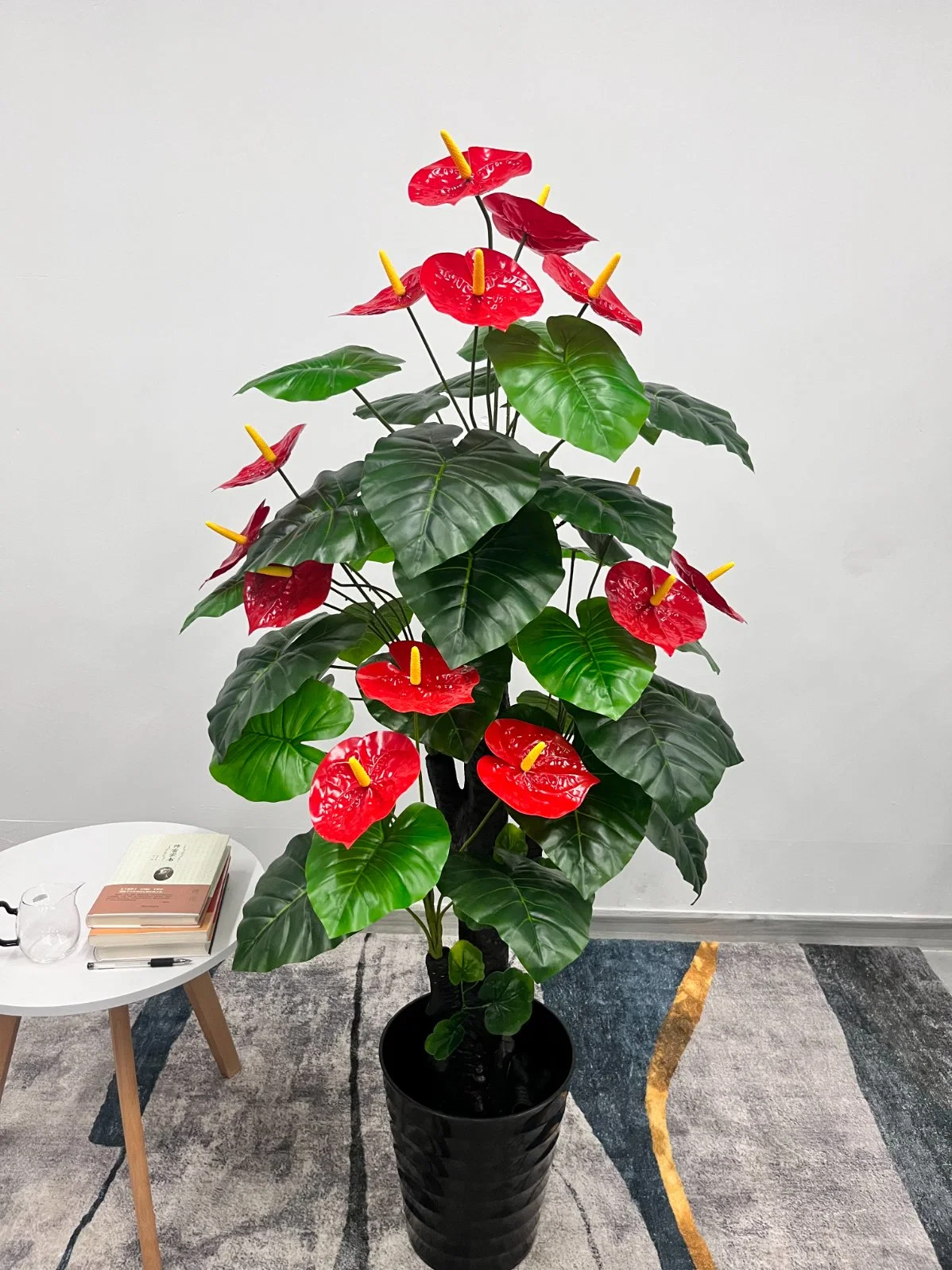 Outdoor Decoration Golden Jade Pole Dripping Anthurium Can Be Customized, Artificial and Decorative Plant Flower Tree