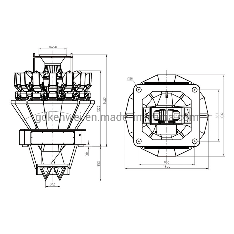 18 Head Weigher Packing Machine with High Speed Hoppers