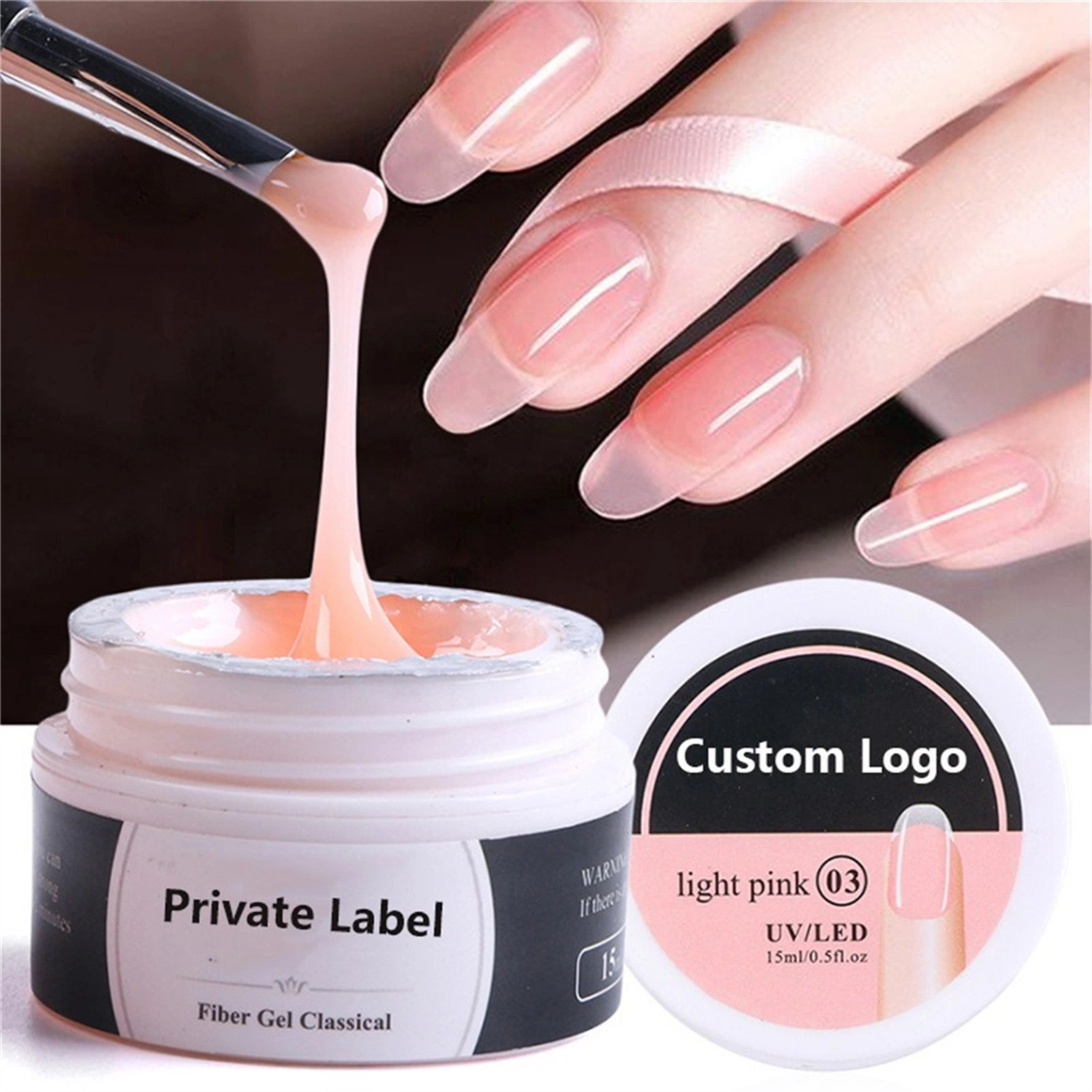 Factory Wholesale Jelly Gel Builder UV Gel Private Label Hard Gel Nail Builder in a Bottle Clear Color Gel UV Builder Gel for Nail Salon