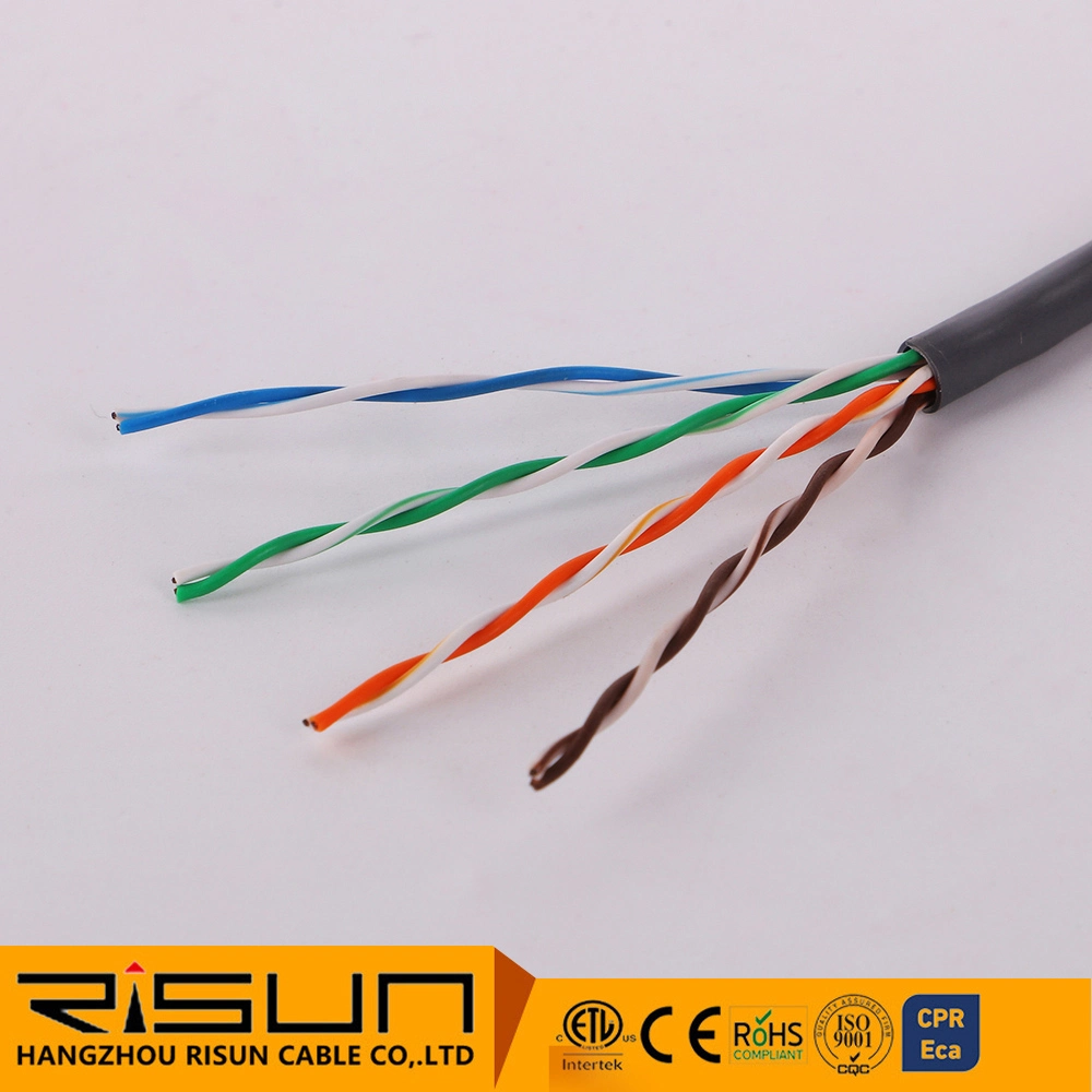 Cable UTP Cat5 de 4 pares de conductores de cobre para sistemas de red