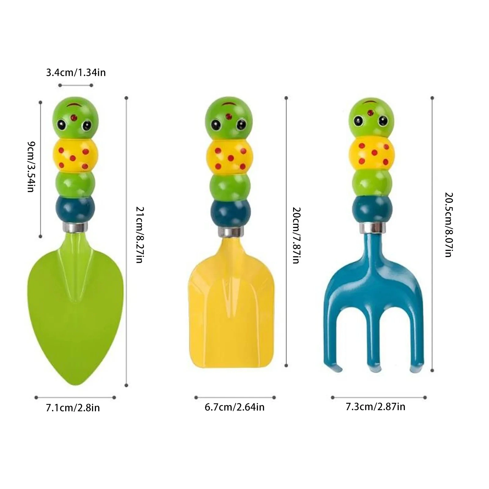 Juego de herramientas de jardinería conjunto de pala pequeño con mango de forma de orugas Pala de rurrula cultivando hortalizas suculentas para niños