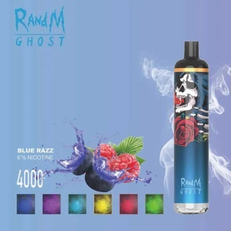 Factory Price E Cigarette Randm Ghost 4000 Puffs Disposable/Chargeable Vape Pen Dazzle PRO LED Light Flashing with USB Charging Port at The Bottom 10colors