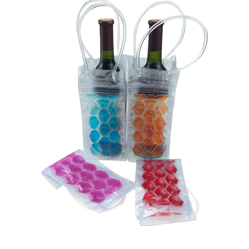 Portable PVC Gel Wine Bottle Carry Ice Cooler Bag