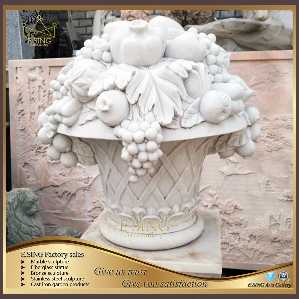 Hand Carved Natural Stone Granite Garden Marble Flower Pots Planter for Sale