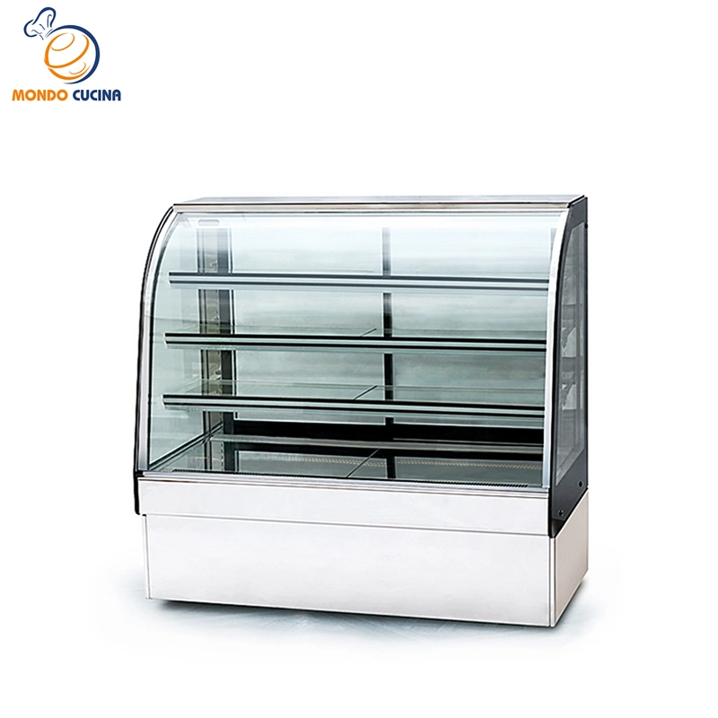 Commercial Kitchen Equipment 665L Bakery Cake Display Refrigerator 3 Shelf Glass Sliding Door Air Cooler