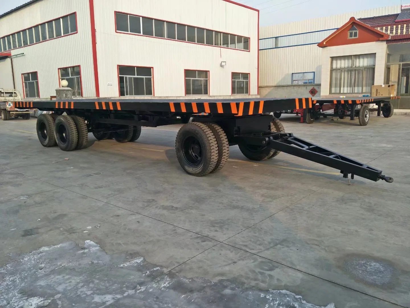 Muti-Functional Unpowered Heavy Flatbed Trailers Galvanized Flatbed Trailer Mobile Plant Trailer Flat Semi Trailer