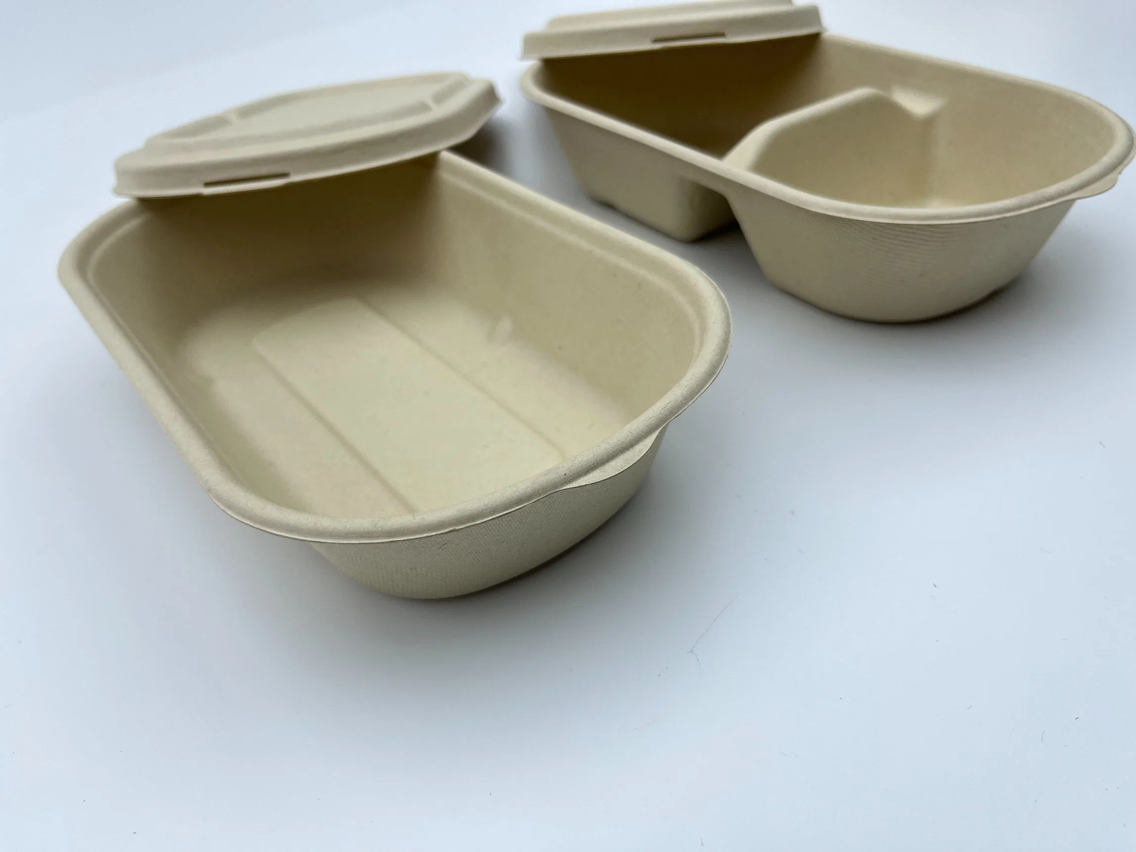 Two Component Bagasse Lunch Box Takeaway Degradable Lunch Box Biodegradable