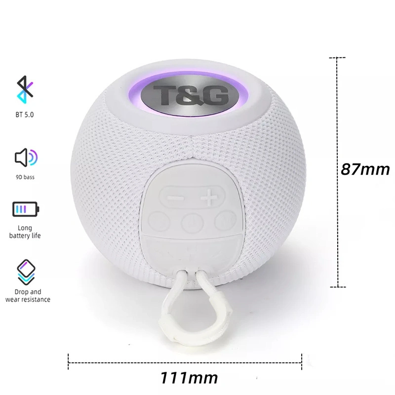 Tg337 New Portable Round Bt5.0 Mini 3D Stereo Surround Subwoofer Outdoor Waterproof Loudspeaker Tg337