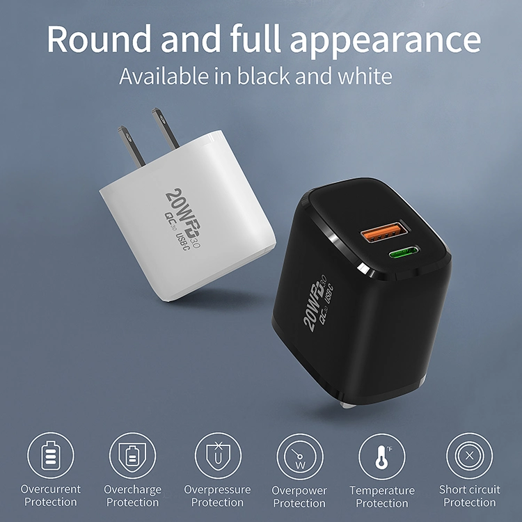 Pd Charger 2020 New Product Amazon Top Seller Shenzhen Wholesale/Supplier Power Banks Mobile Phone Adapters for iPhone 12 20W Pd Charger