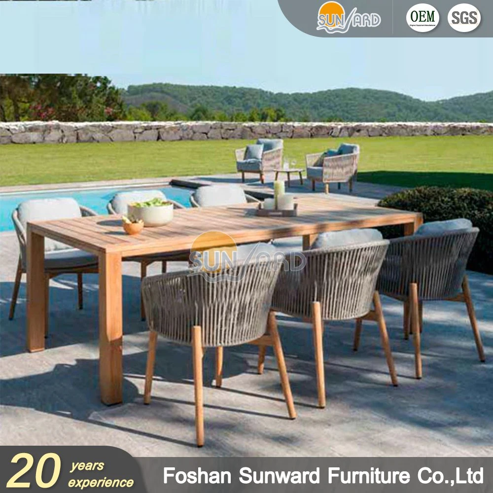 Modern Furniture Home Hotel Restaurant Teak Wood Wooden Table and Chair Dining Set