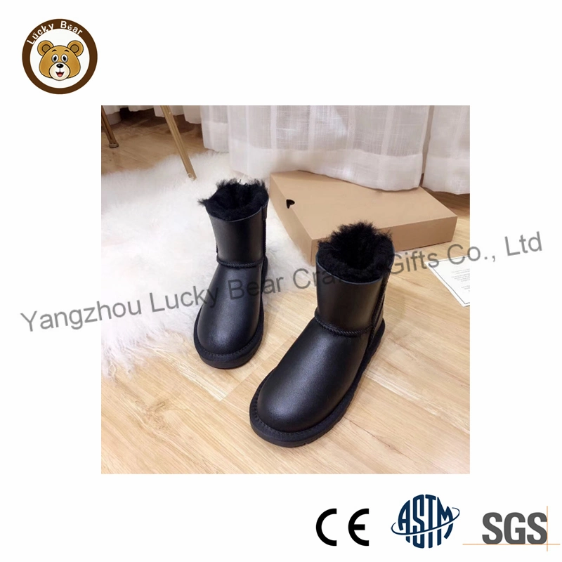 Custom 2 Colors Classics Cow Leather Womens Snow Boots Drop Shipping Lady Shoes Boot