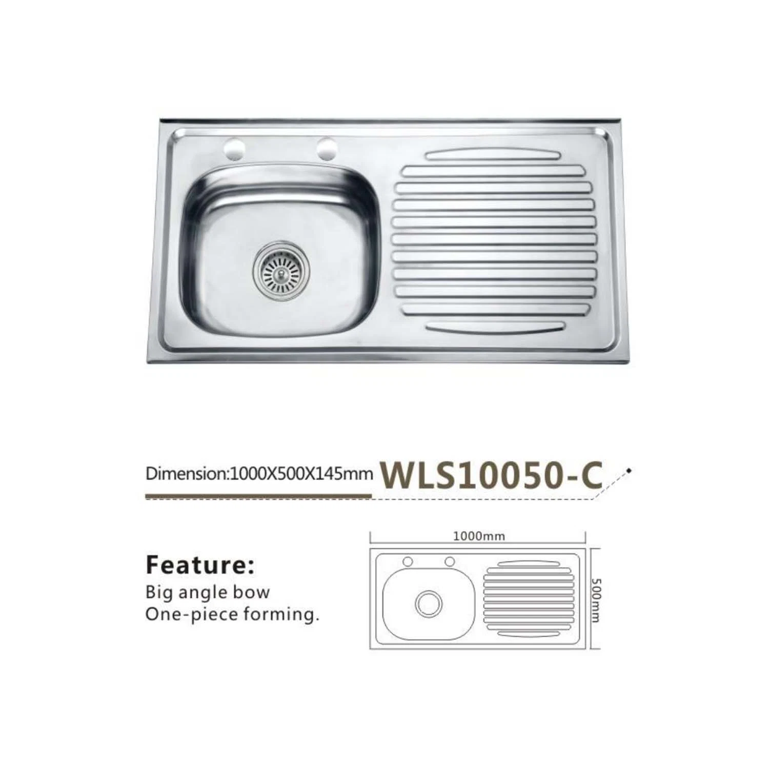 Stainless Steel Water Tank Kitchen/Bathroom Sink Wash Basin