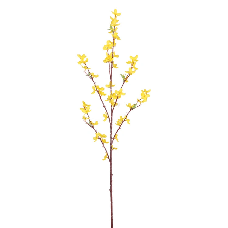 Single Stem Jasminum Flower Artificial Yellow Flower Arrangement for Decoration