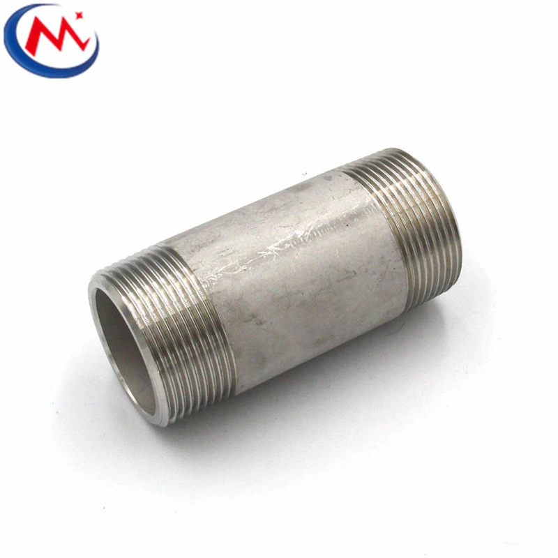 Factory Price Ss201 SS304 SS316 Sch40 Sch80 Bsp DIN NPT Threaded Pipe Fitting Stainless Steel Barrel Nipples Pipe Connector Hose Nipple Threaded Pipe Nipples