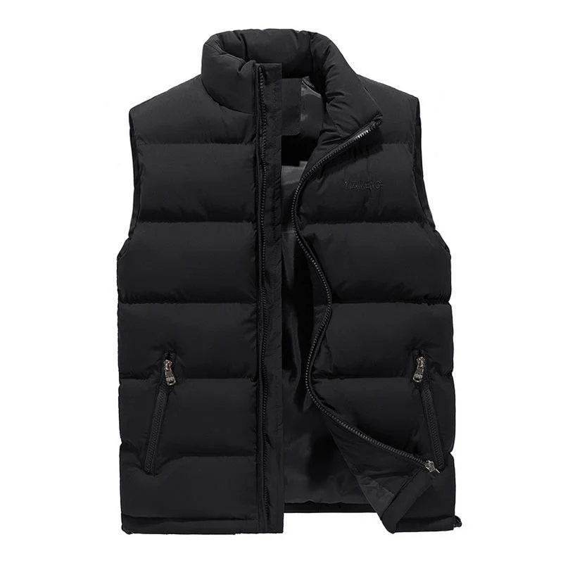 Polyester Gilet d'hiver sans manches matelassé pour homme, chaud et lourd.