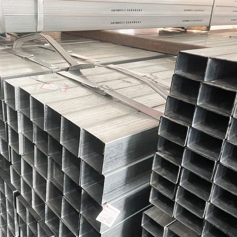 Leve baja en carbono de carbono estructural galvanizado cuadrado Tubo de acero rectangular de 25*50 cuerpos huecos previamente el precio por tonelada de hierro de alta calidad