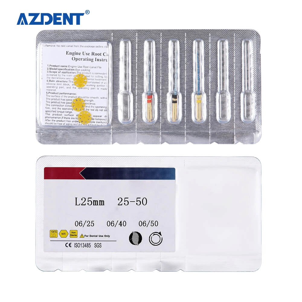 Azdent Limes Endodontiques Rotatives Niti Activées par la Chaleur Bleue en Mouvement Alternatif pour les Canaux Radiculaires