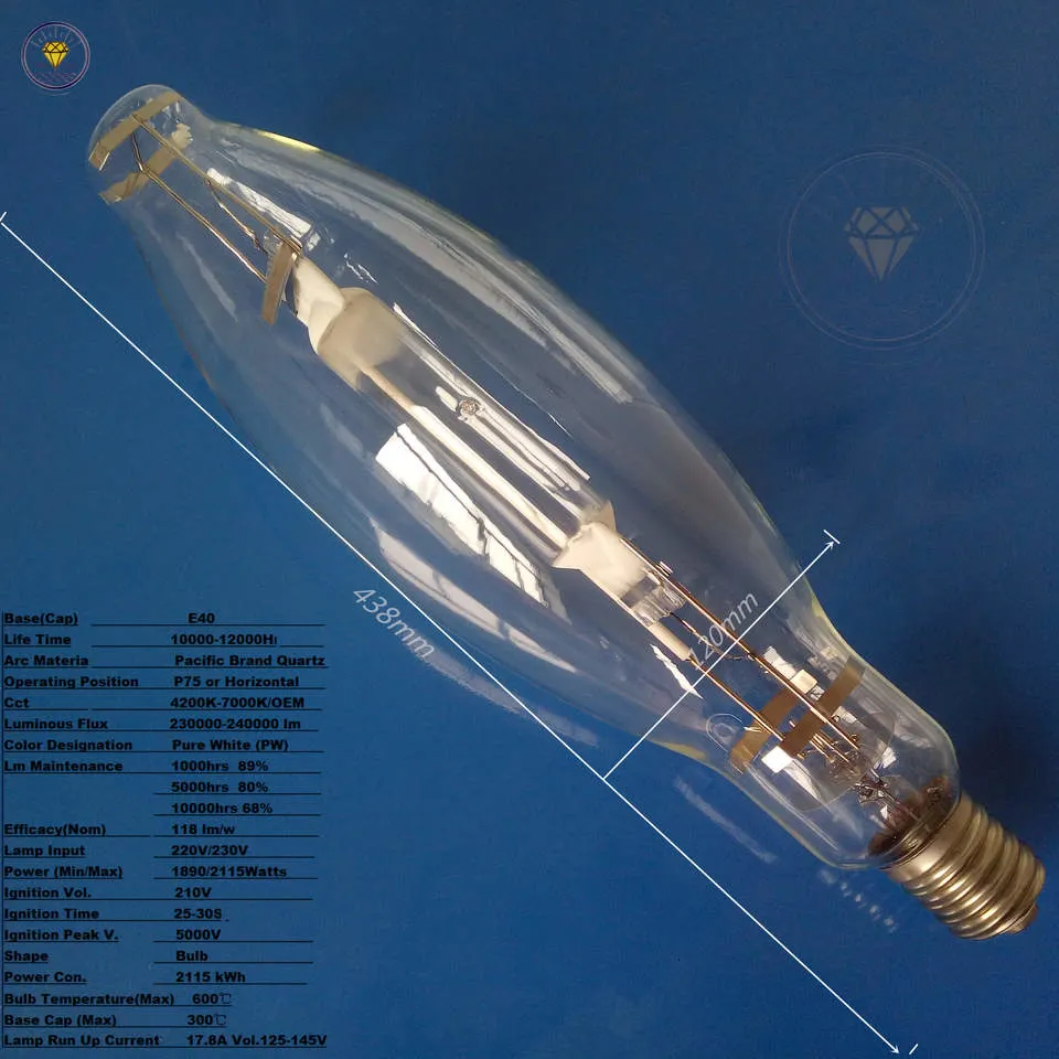Las lámparas de halogenuros metálicos de farol de luz Bt120 de la construcción de 2000W de iluminación HID 2500W 1km de largo alcance de la construcción