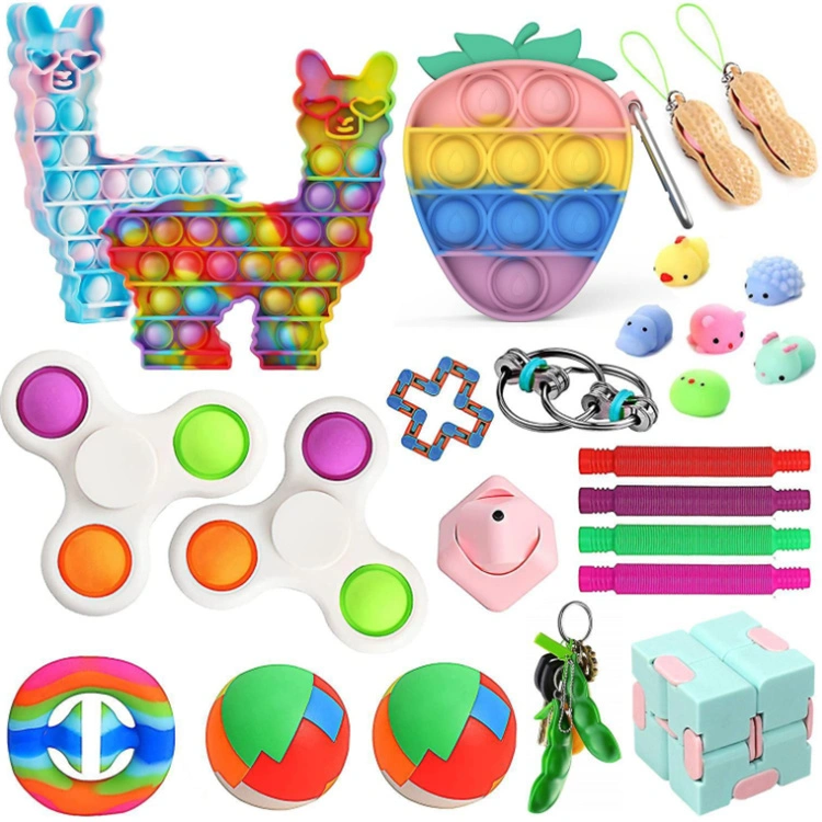 Ensemble de jouets à motif de pigeonnant Calendrier de l'Avent des jouets à bulles sensorielles Kit pour enfants adultes