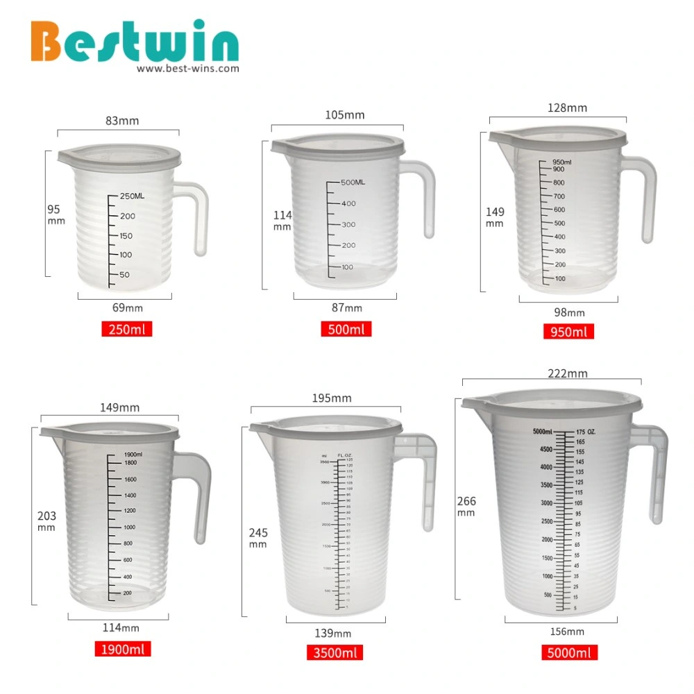 2000ml Plastic PP Polypropylene Measuring Jug Cup with Mark