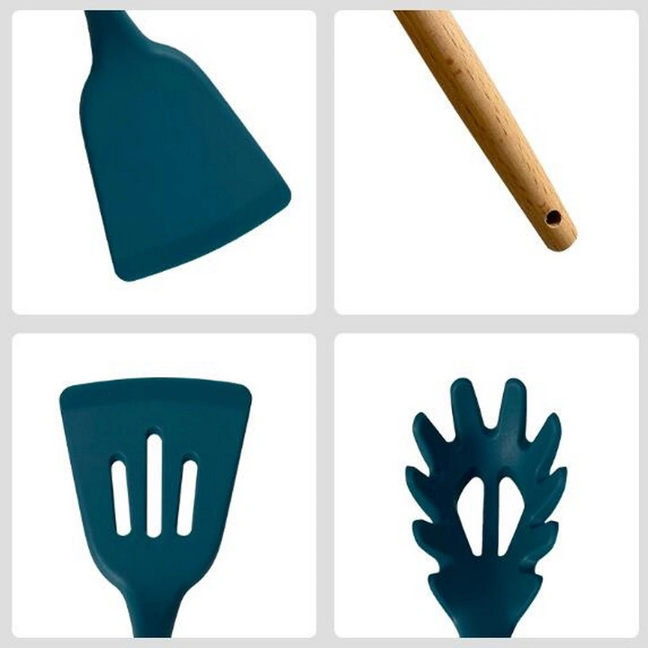 Beech Silicone Cooking Spatula 12 Pieces Kitchenware Set