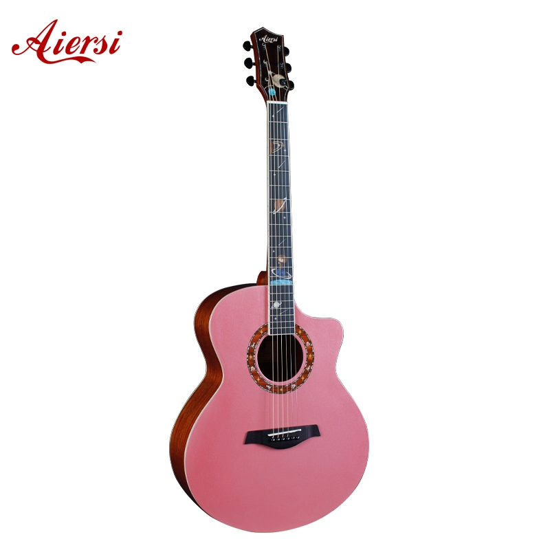 Aiersi Hot Sale buena calidad sólida Top Guitarra acústica Sapce-Star Para Youngs