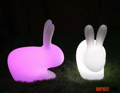 Cheap Outdoor Glowing LED Colorful Rabbit Landscape Lighting Lamp Decoration