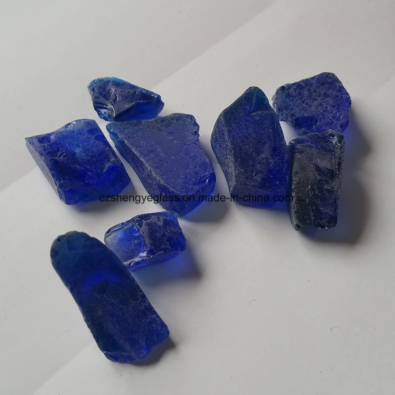 Wholesale Cobalt Blue Landscaping Crushed Glass Rock for Sale