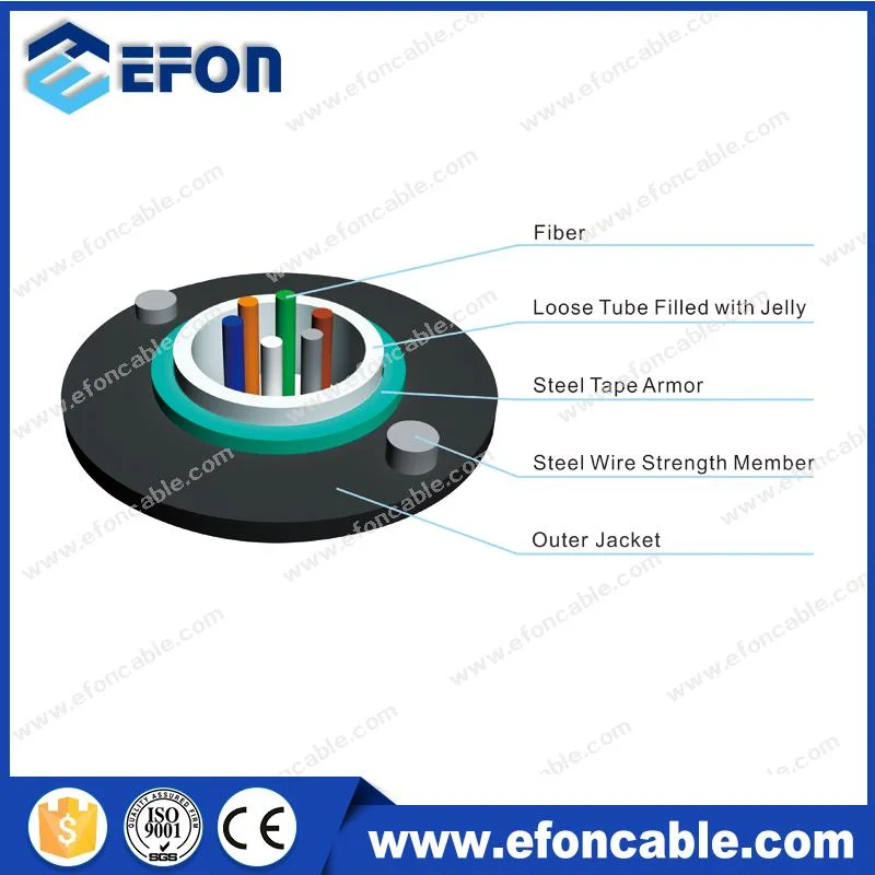 Uni Tube Steel Armor Singlemode 12core Optical Fiber Cable