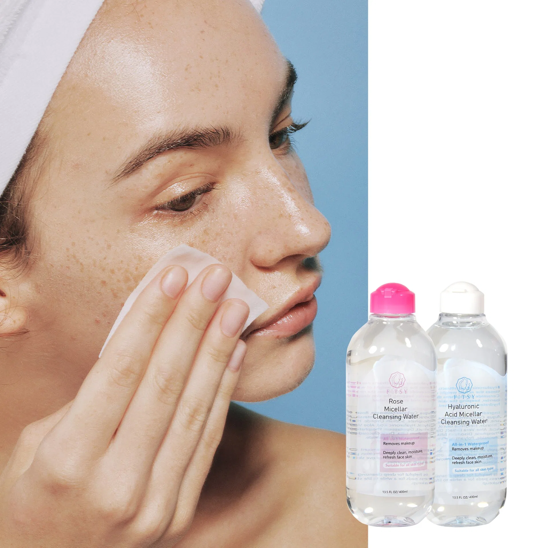 تصنيع الأجهزة الأصلية (OEM) Vegan Waterproof Makeover Remover) لن يهيج البشرة الحساسة تنظيف عميق لتنظيف الوجه إزالة ماكياج 2 في 1