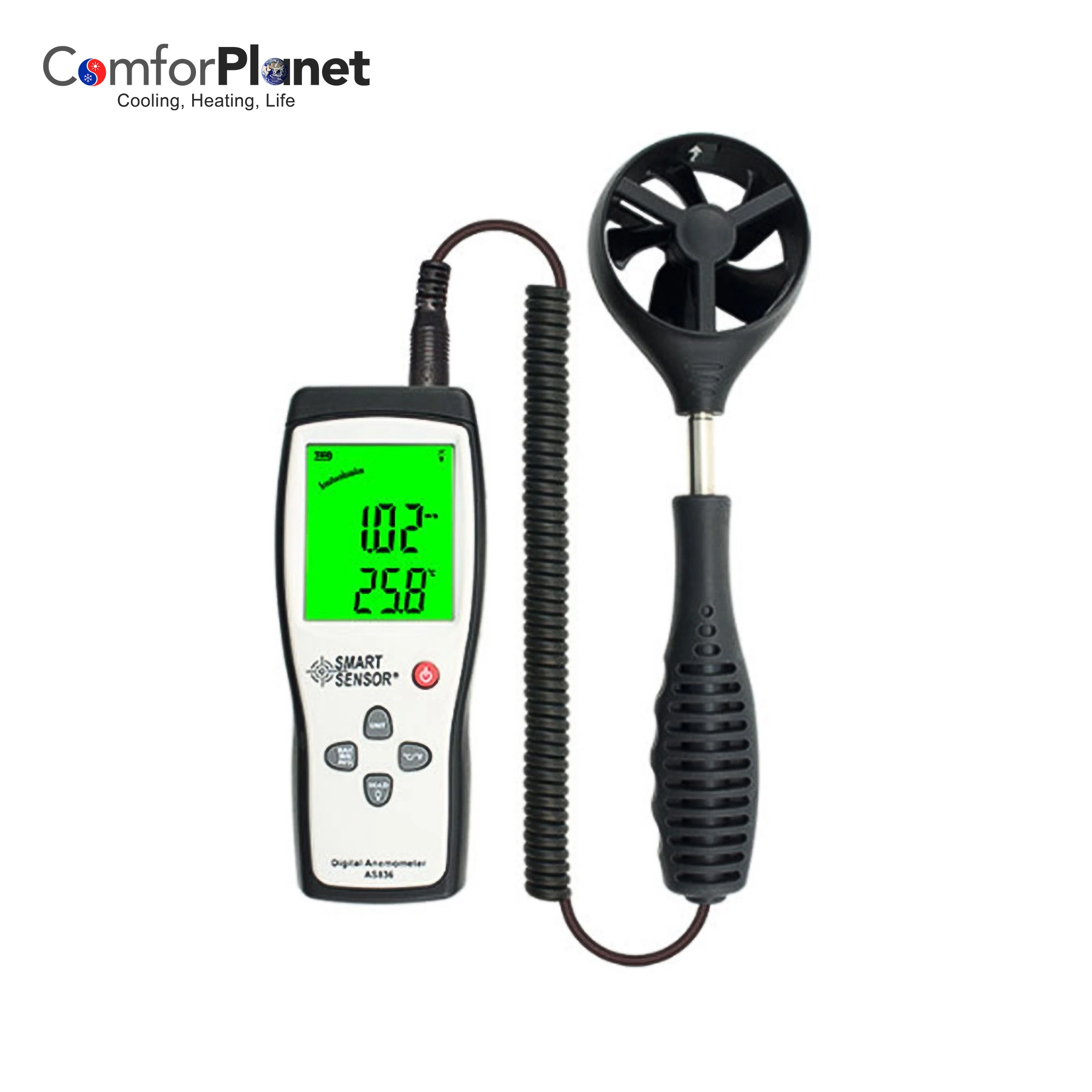 Wholesale/Supplier Min Anemograph Digital Anemometer Data Hold Temperature/Wind Speed Velocity Anemometer Anemograph Wind Meters