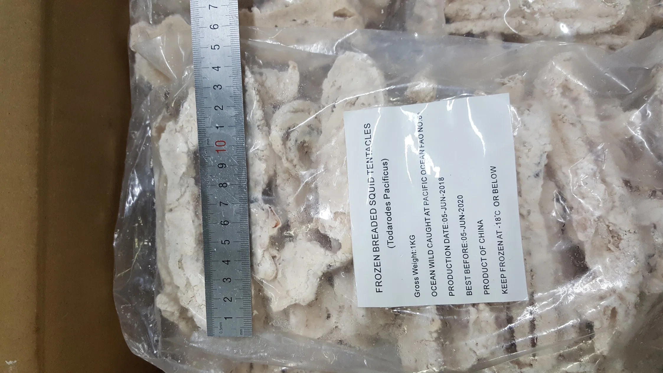 Frozen Breaded Squid Tentacles, IQF