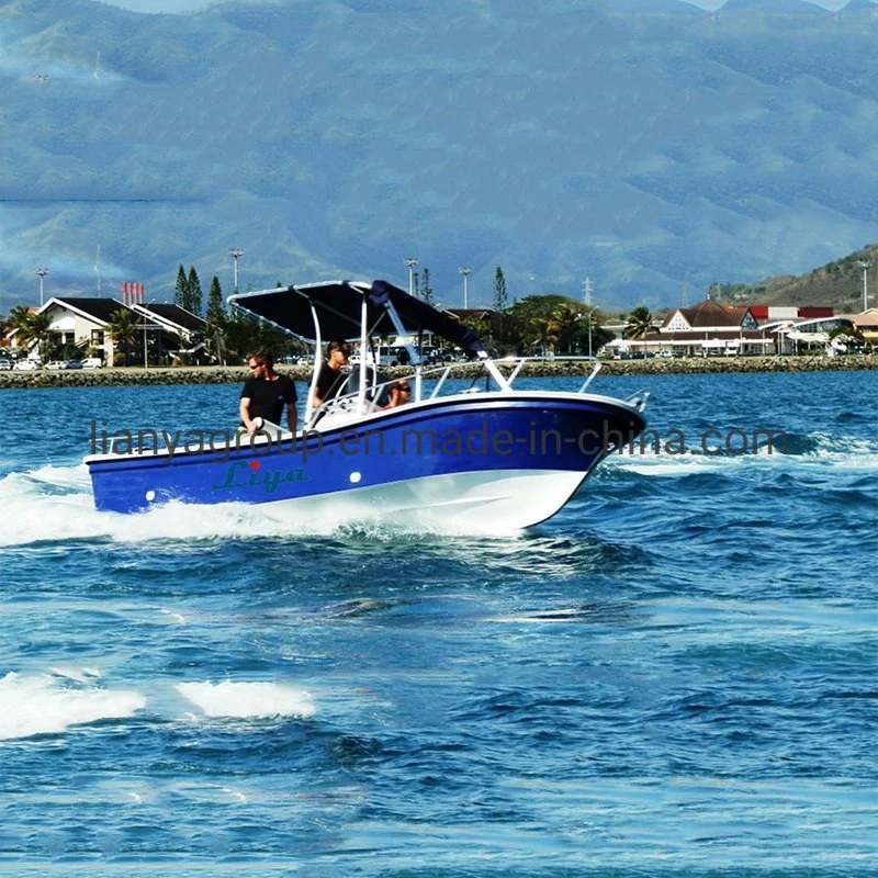 Liya recreo barco pesquero de fibra de vidrio 19ft Panga trabajo barco de pesca