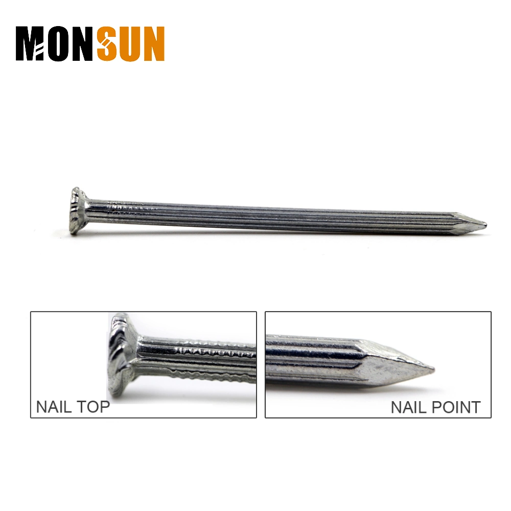 Carbon Steel Round Head Straight Fluted Hard Wood Wire Masonry Nail Concrete Nails