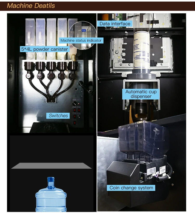 Instant café quente fornecedor para moedas e Bill operado café, Máquina de Venda Directa