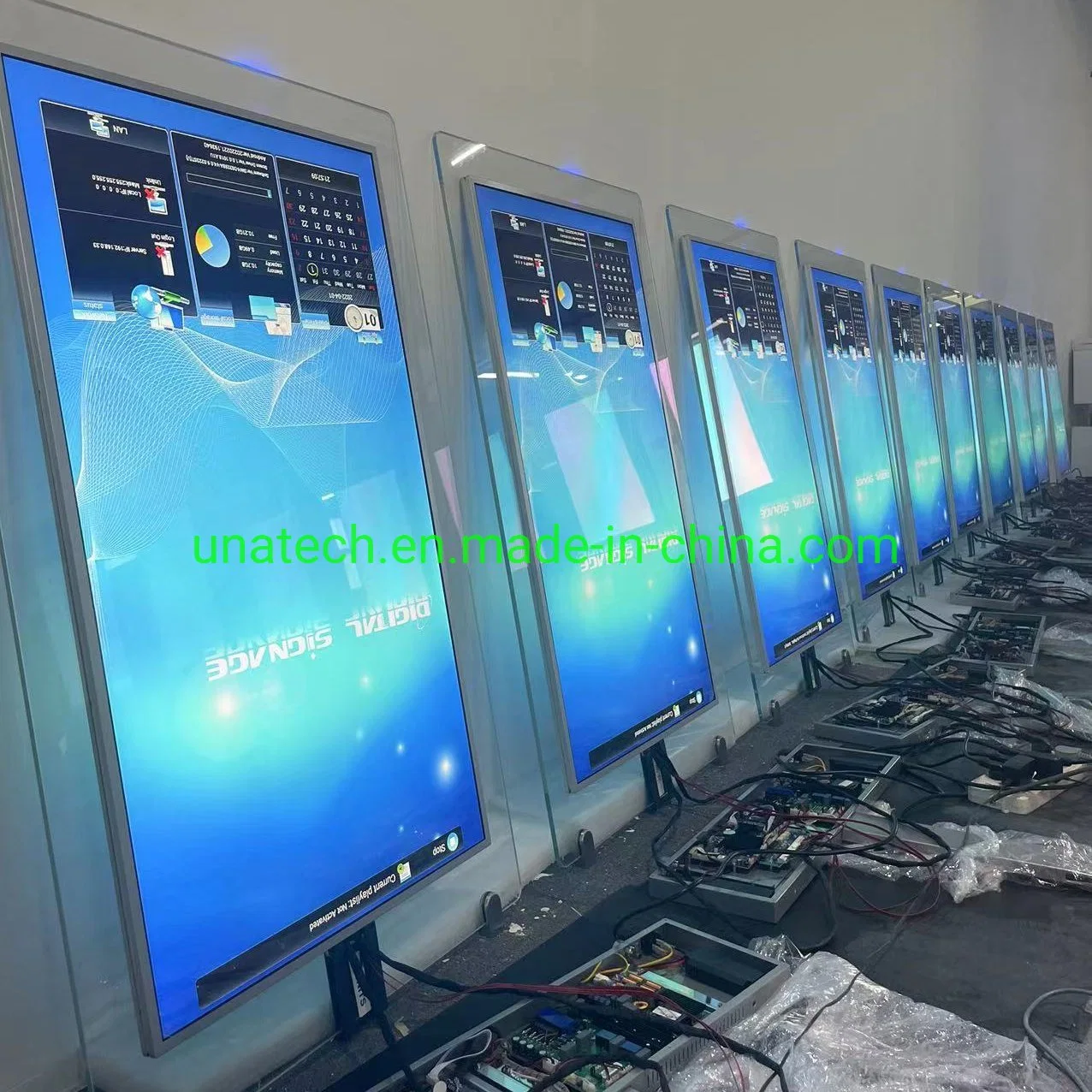 Indoor Hanging Glass Double Sided LCD Screen Digital Display for Advertising