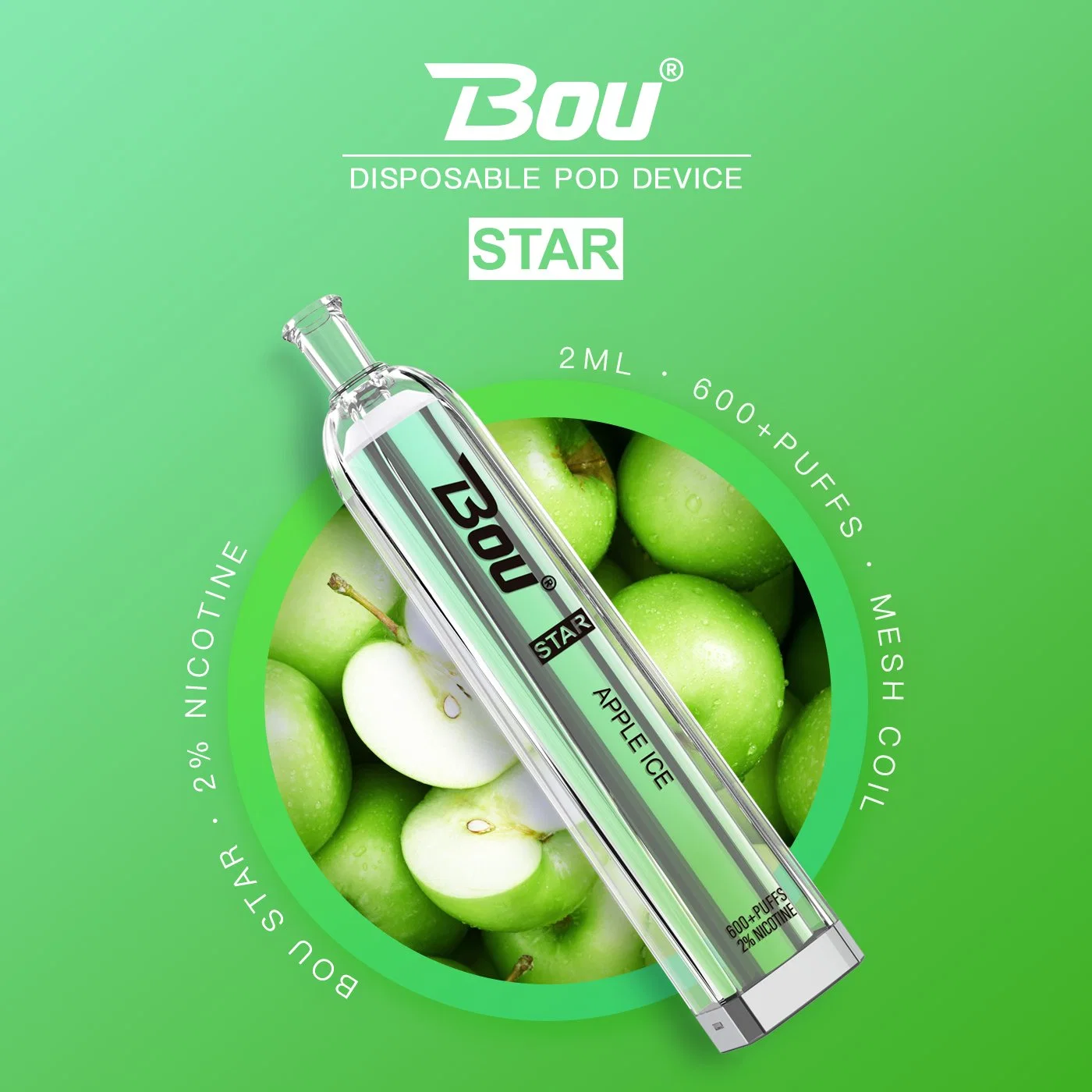 2022 Best Wholesale/Supplier Bou Star Custom Electric Cookies Hookah E Shisha 20 Flavours Vaporizer 2ml Oil Disposable/Chargeable Pod Vape Pen