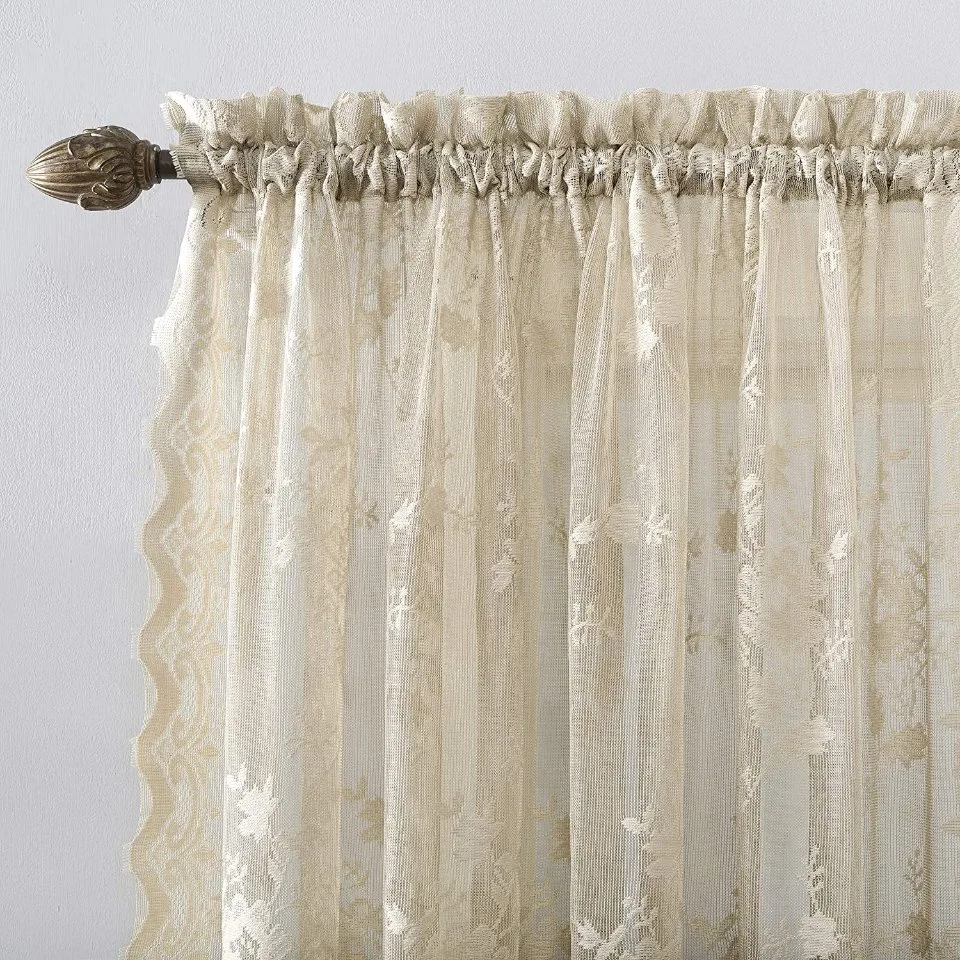 Embroidered Sheer Lace Embroidery Curtains Long Sheer Curtain