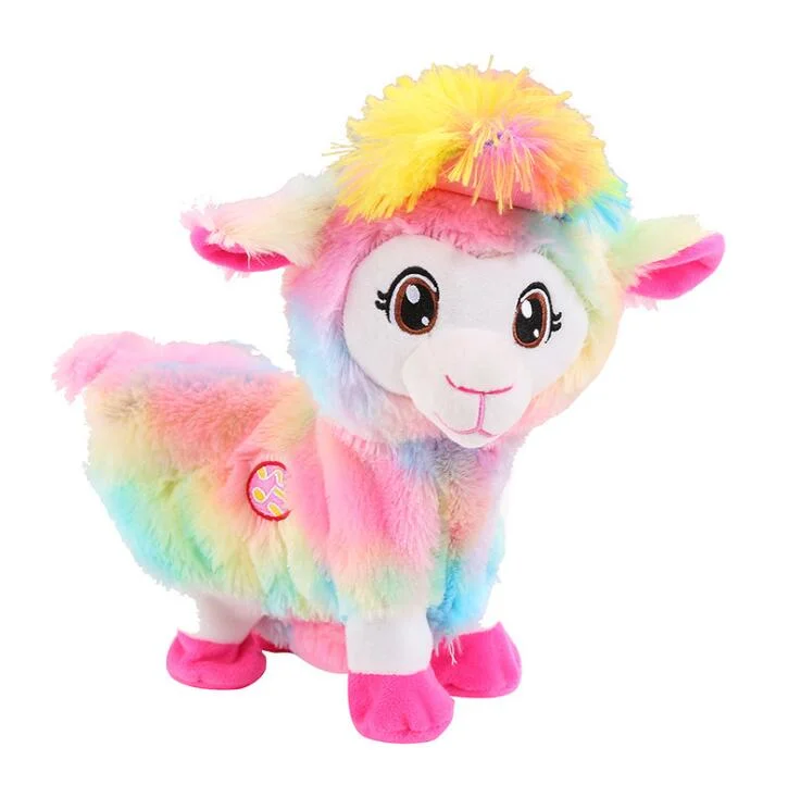 Dancing Talking Cartoon Building Blocks Electronic Sheep Plush Stuffed Toys