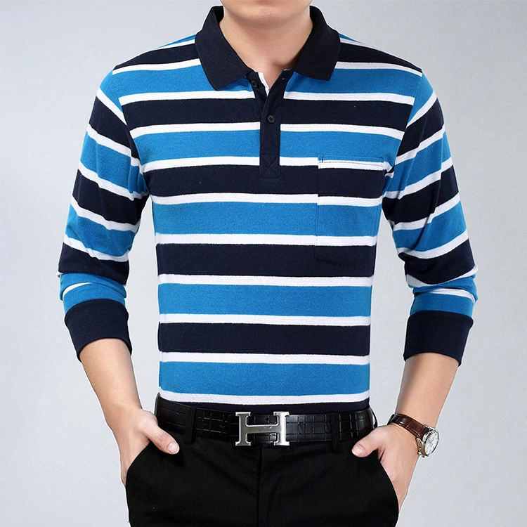 Wholesale/Supplier Casual Clothes Golf Wear Multiple Classical Stripes Polo Tee Shirt