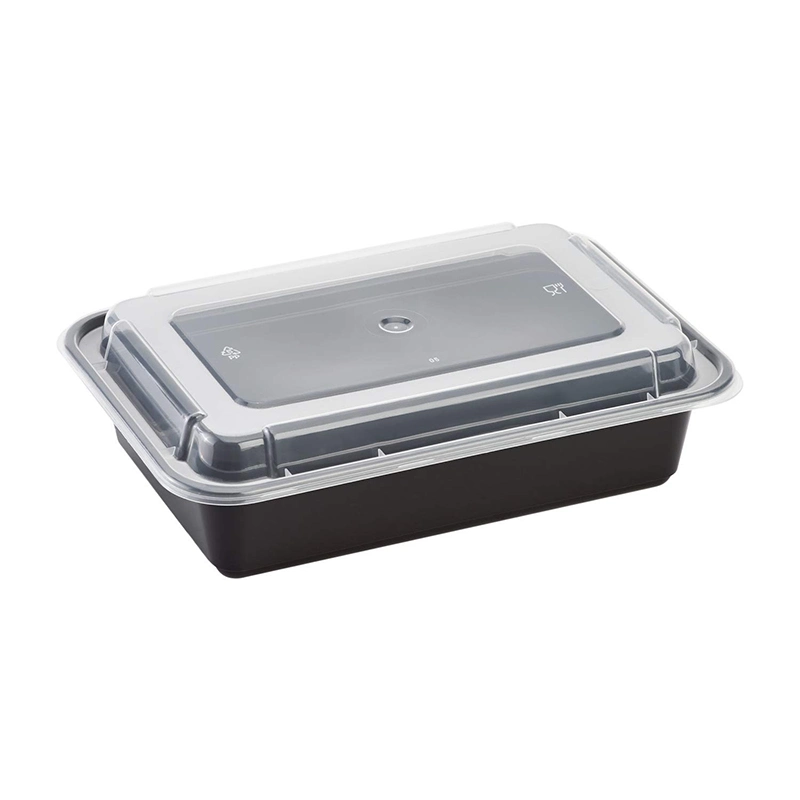 38oz Rectangle Oblong Plastic to-Go Container, 38oz Takeout Containers - 38oz Plastic Food Storage to-Go Rectangle Oblong Bowl