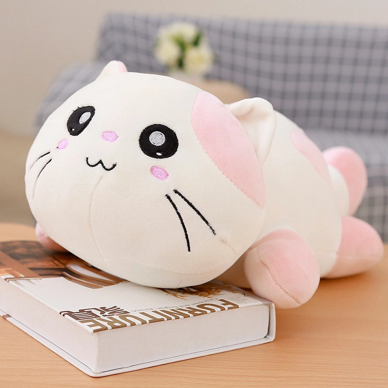 Soft Stuffed Cute Lying Plush Cat with Smiling Face Valentines Gifts