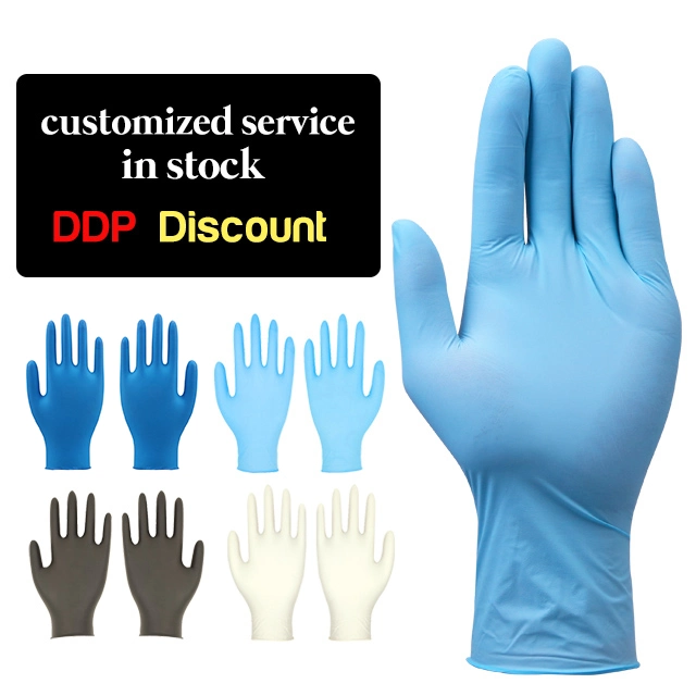 En455/FDA Fabricante Guantes de nitrilo sin polvo desechable guantes de seguridad/Guantes de trabajo para médicos/Industrial/hogar/comida Fin