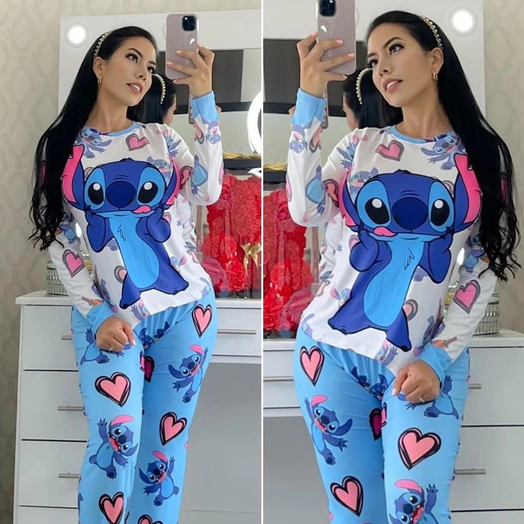 Comfortable Cartoon Pajamas Cheap Customized Printing Logo Pajamas 4