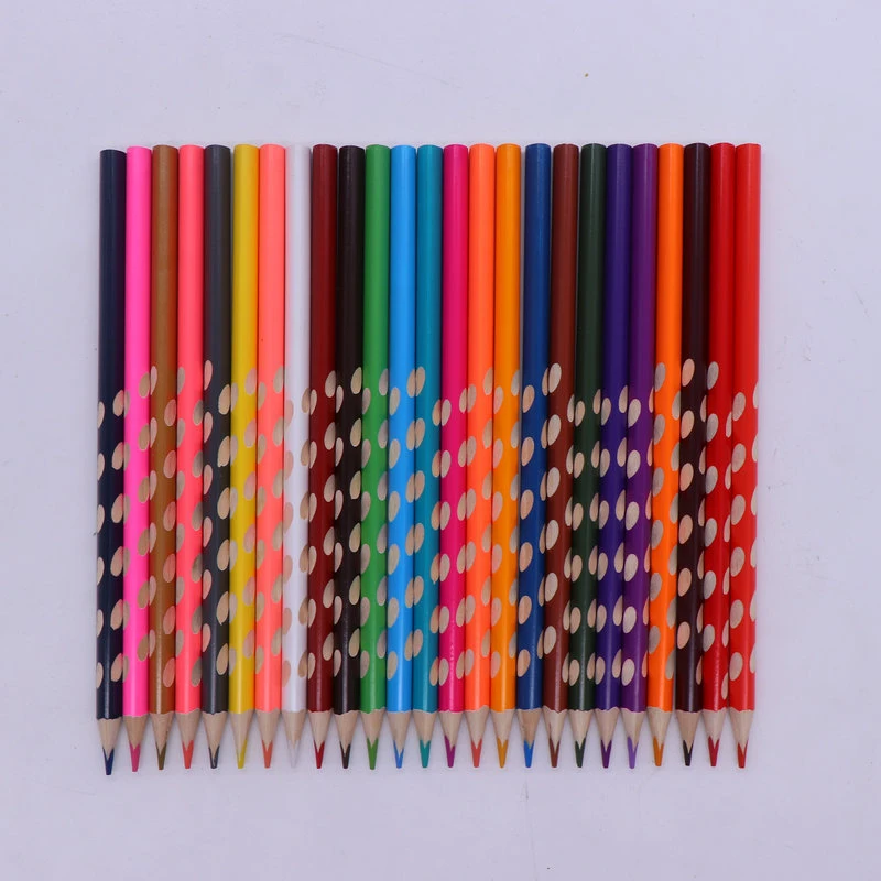 China Supplier OEM Cheap Carved Hole Triangle Wood Color Pencil