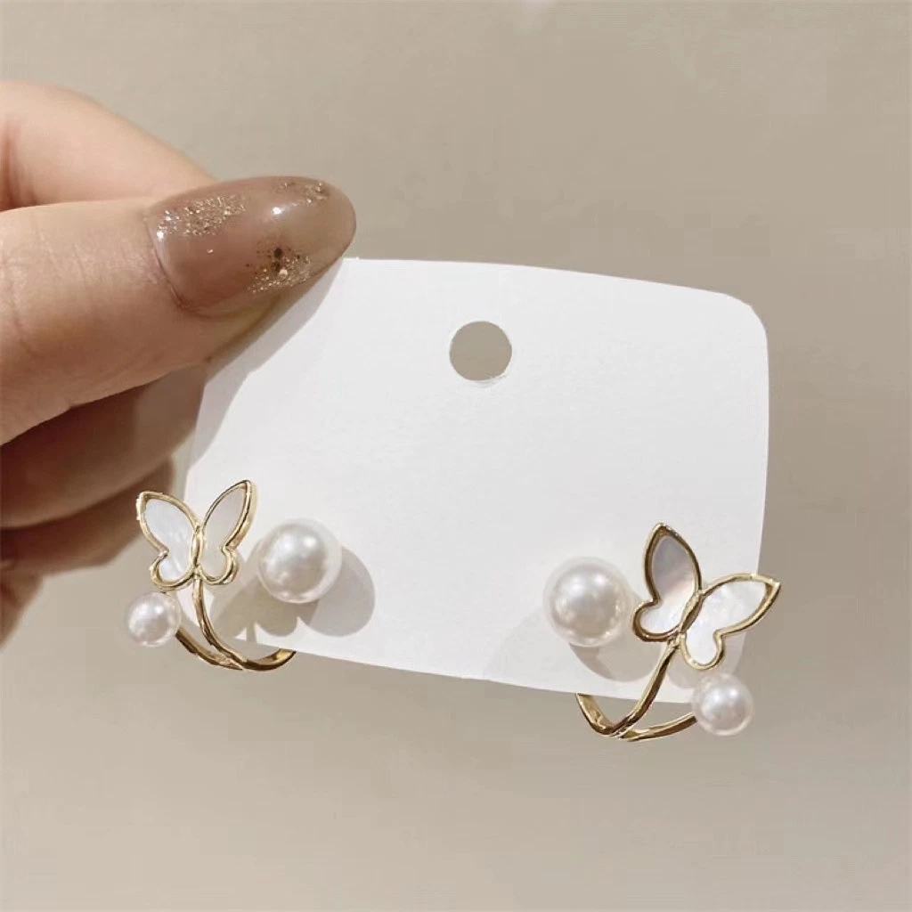 2023 Trendy Earrings for Women Natural Freshwater Pearl Earrings 7-8 mm 925 Sterling Silver Gold Plated Jewelry for Women