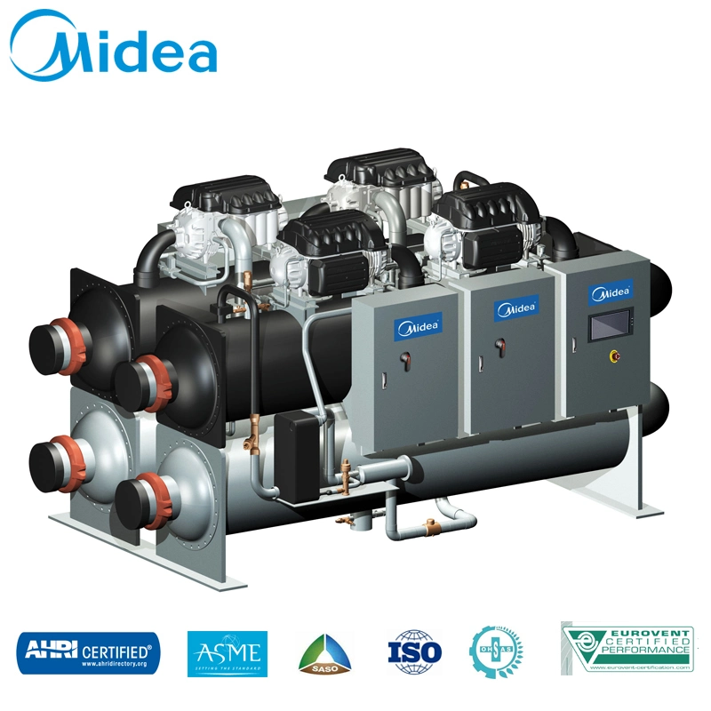 Midea Two-Stage Compressing Advanced Throttling Technology Magnetic Bearing Centrifugal Chiller 550rt 1934kw Air Conditioning Systems