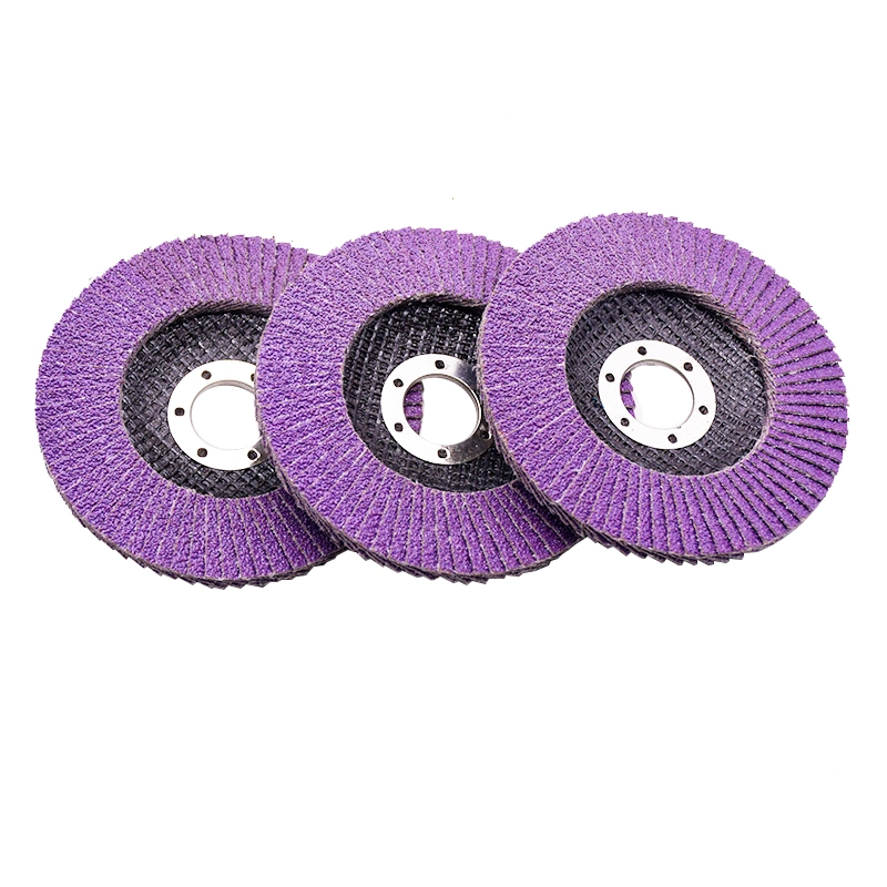 4" 80# High Stock Removal Imported Purple Ceramic Flap Disc as Abrasive Tooling for Angle Grinder